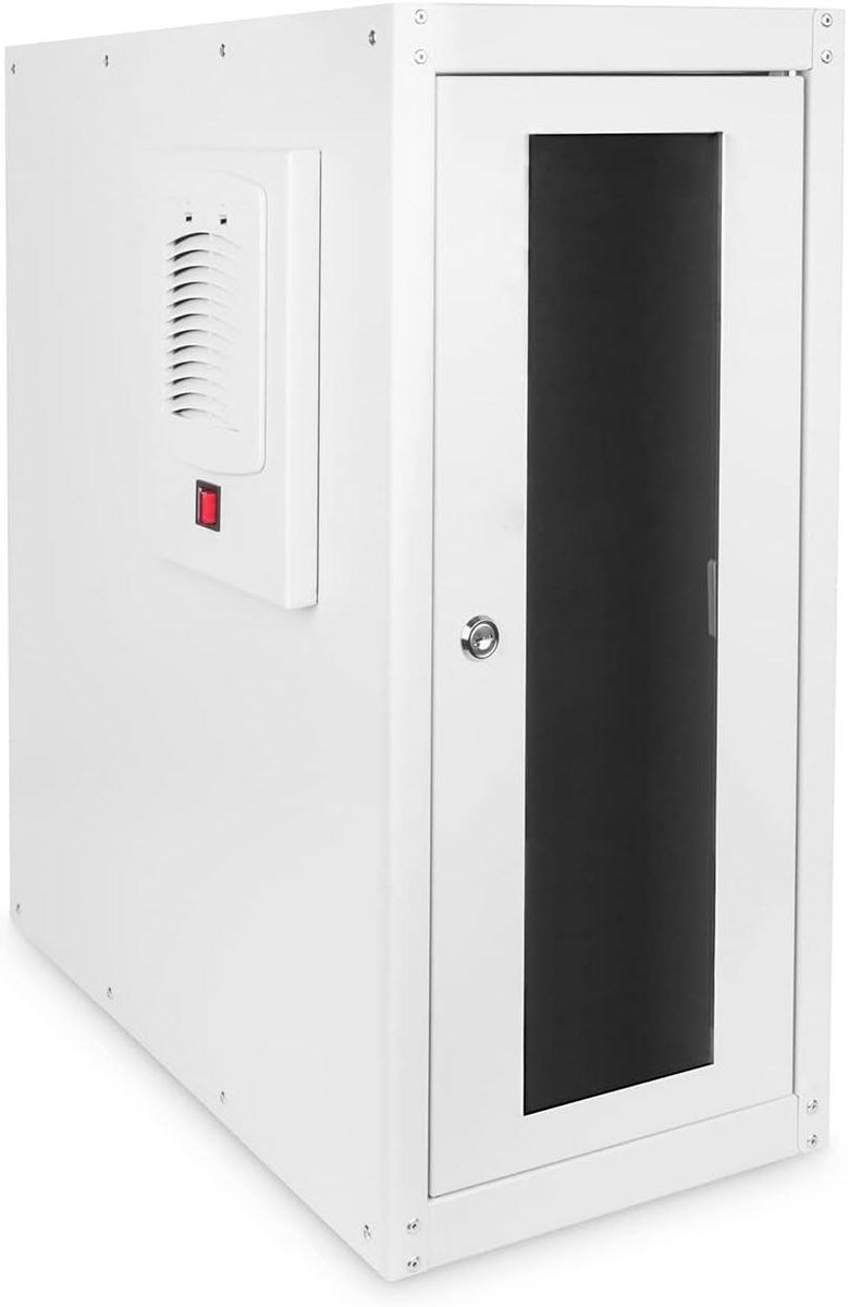 PC Kast - Serverkast Op Poten - Computer Beschermen - Afsluitbare Deuren - 575 x 250 x 550 mm - Grijs