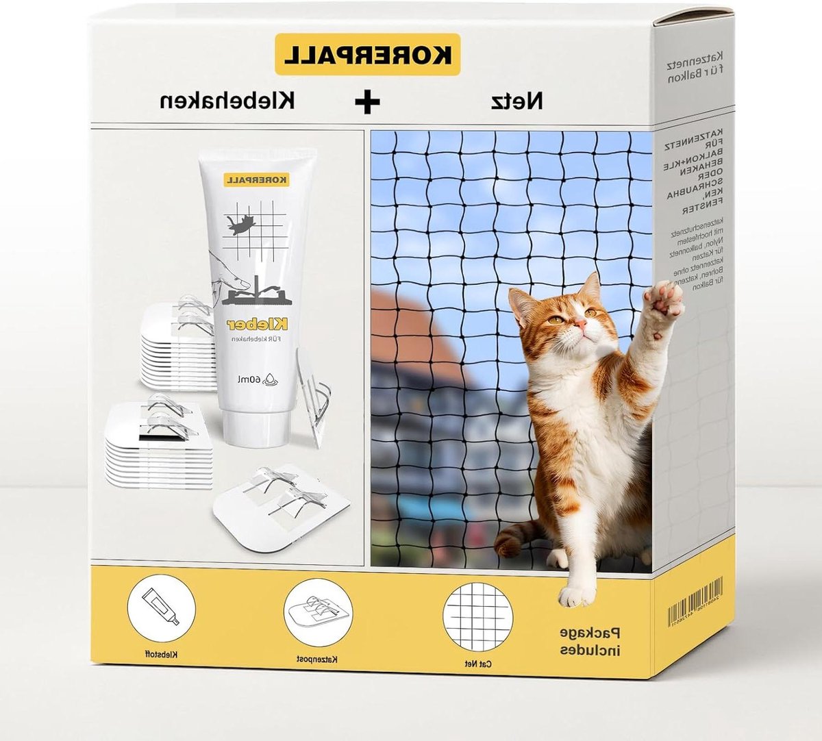 Kattennet Balkon - Veiligheidsnet Kat - Balkon Beveiligen - Zonder Boren - 10 x 3 m - Zwart