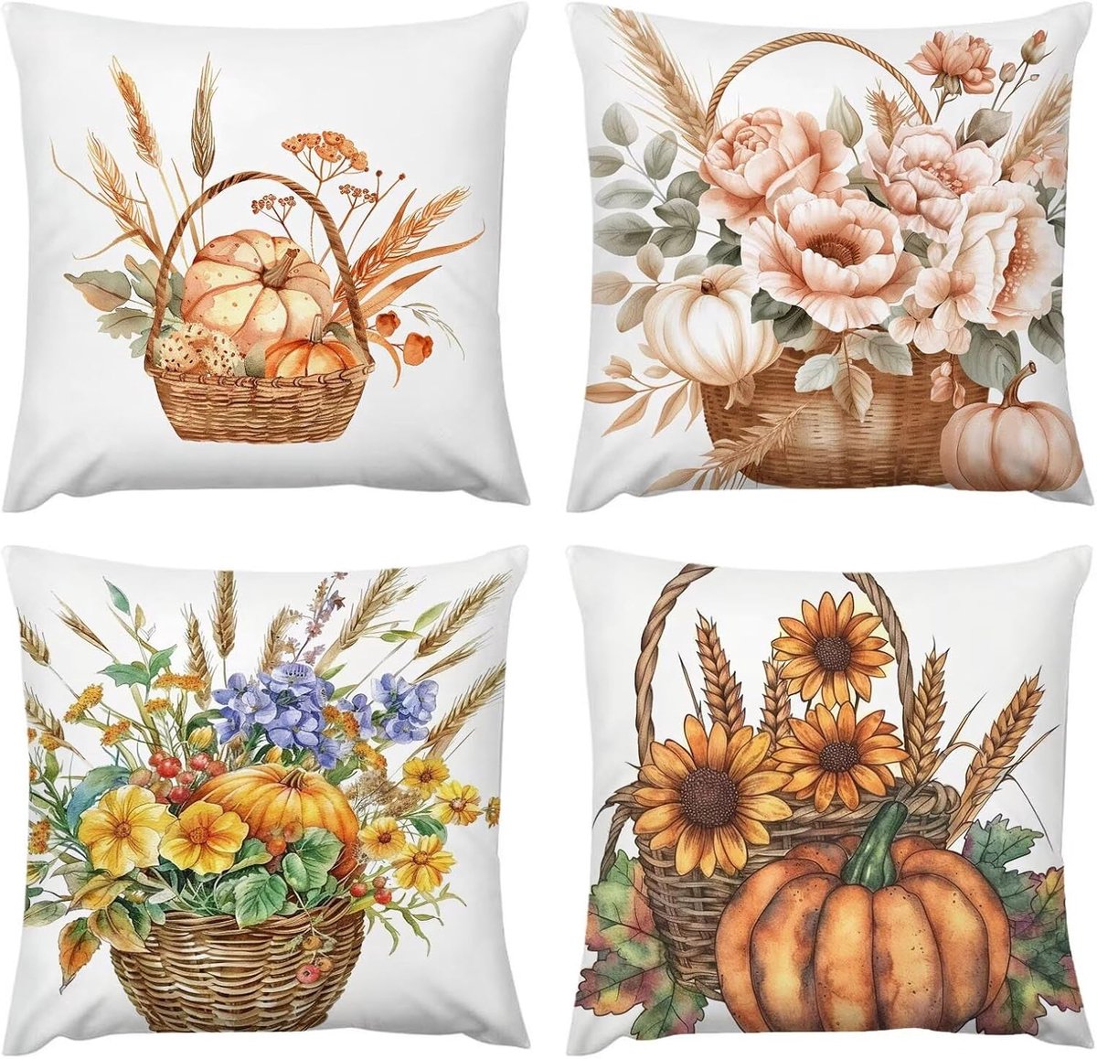Kussenhoezen van 80 x 80 cm, waterdichte kussenhoes voor buiten, set van 4, zachte kussenslopen, 81 x 81 cm, voor terras, tuin, veranda, bank, binnen, woonkamer, bedstoel