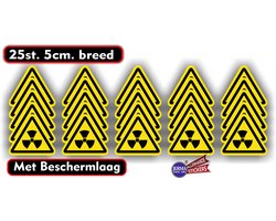 Jerma - Radioactive stoffen - ISO norm - Sticker - 25 st. - 5 cm breed - Weerbestendig - Zelfklevend