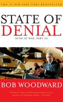 Boekomslag "State of Denial" met George W. Bush die spreekt, geschreven door Bob Woodward.