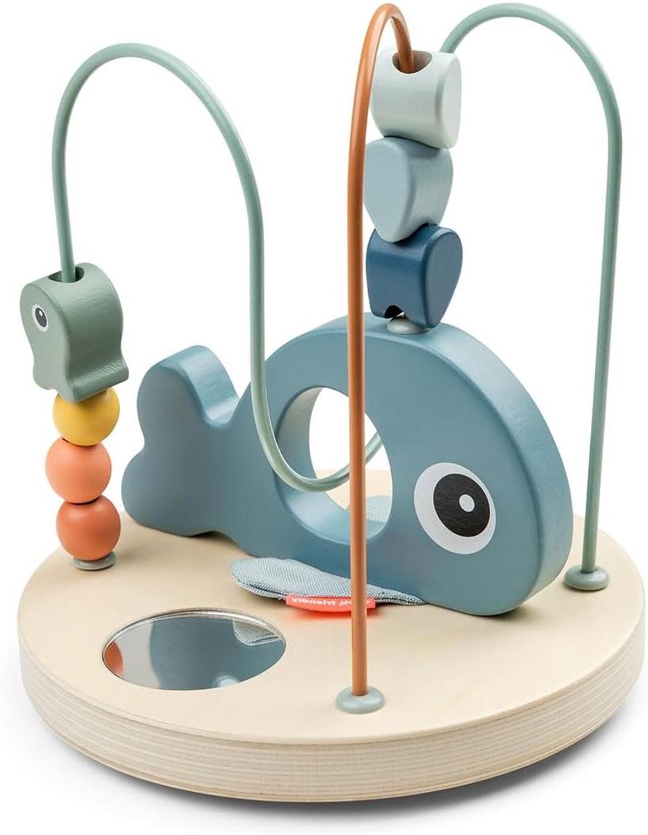 Houten Kralenframe - Motoriek Speelgoed - Baby Ontwikkeling - Duurzaam Hout - 20 cm - Blauw