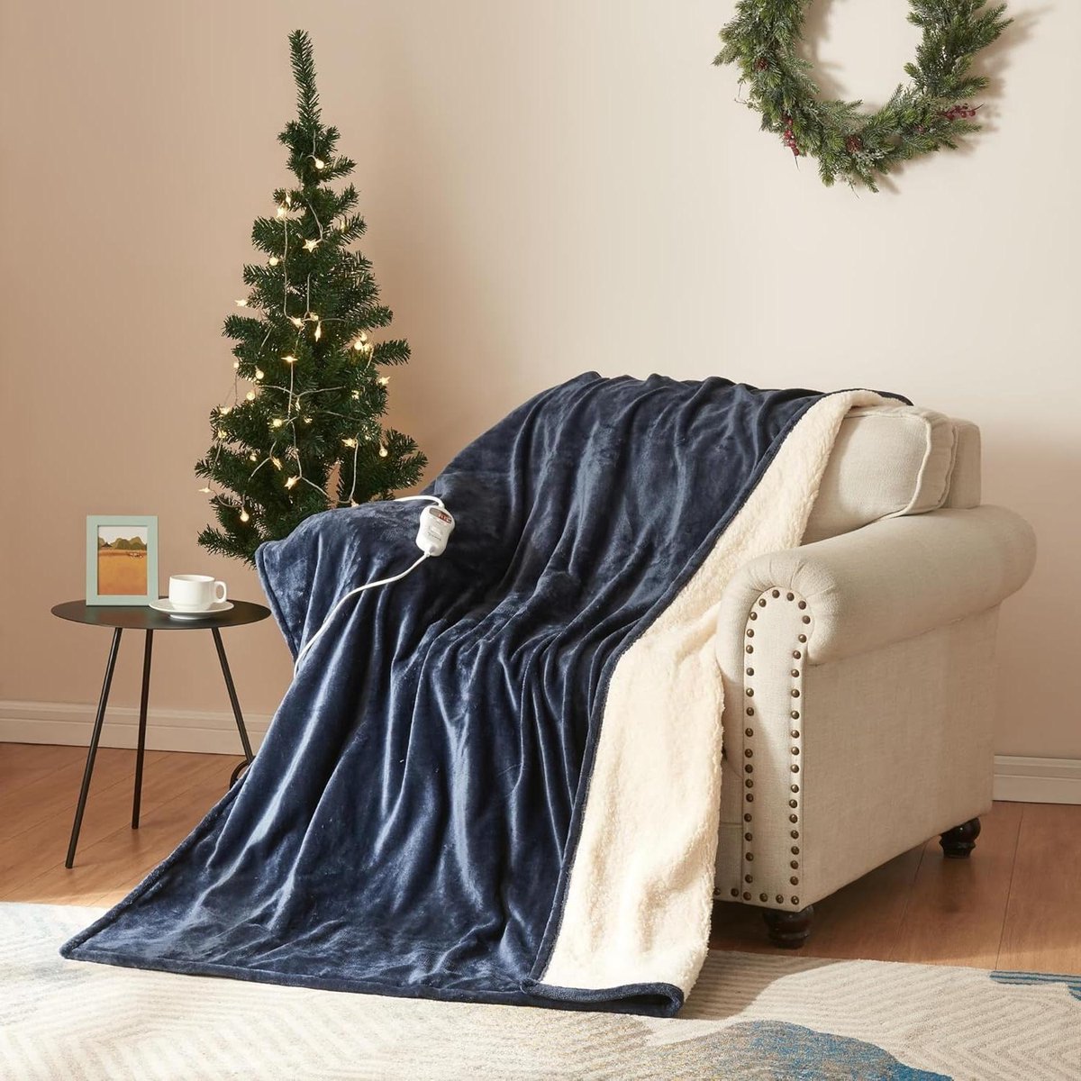 Elektrische Deken - Warmtedeken Fleece - Comfort Verwarmen - 10 Warmtestanden - 180x130 cm - Donkerblauw