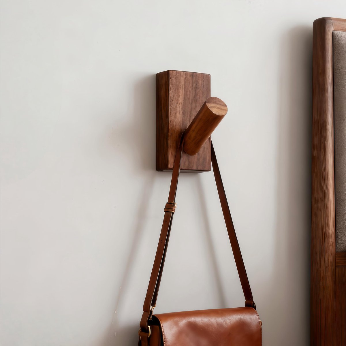 Kapstokhaken, Houten Wandhaken, Kapstokhaken Wandmontage, Houten Wandhaak Ordelijke Opslag Gladdere Oppervlakken Mooie Praktische Kapstokhaken Voor Woonkamer Slaapkamer (Zwarte walnoot)