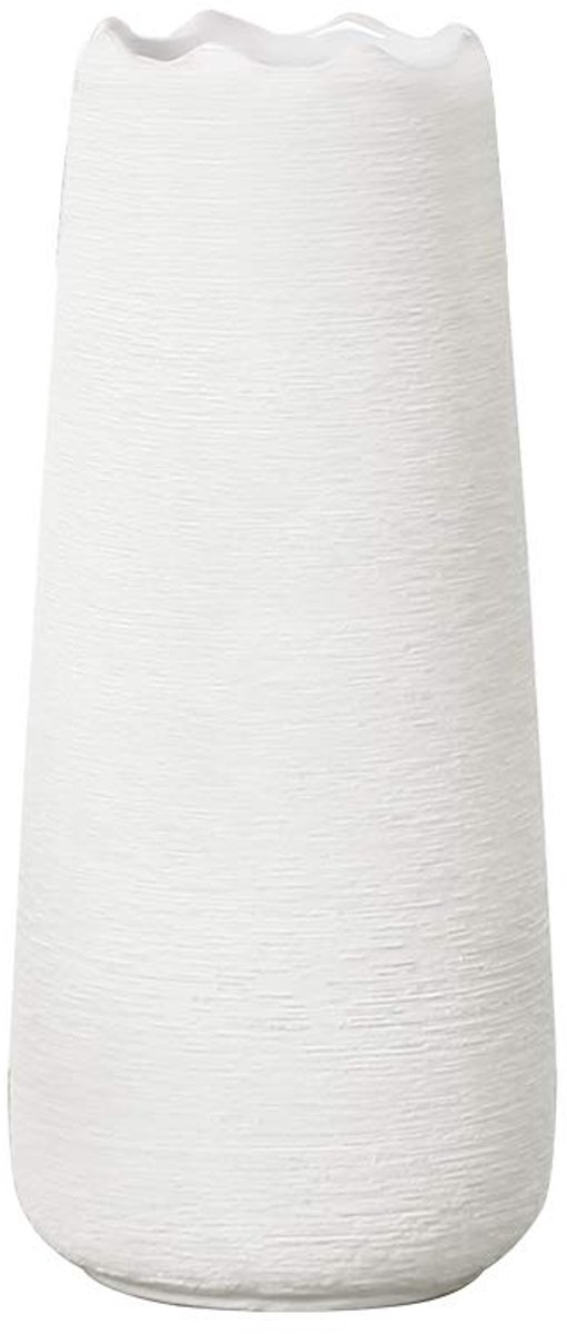 8 inch witte keramische bloemenvaas - Modern tafelmiddelpunt voor slaapkamer, woonkamer, eetkamer