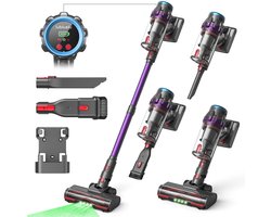 Lubluelu G20 Draadloze Steelstofzuiger 50Kpa- 5 in 1 Handstofzuiger - Zelfstaand Design - 45 Min Gebruikstijd - Verwijderbare Batterij- Anti-klit Borstel - HEPA-filter - LED-koplampen