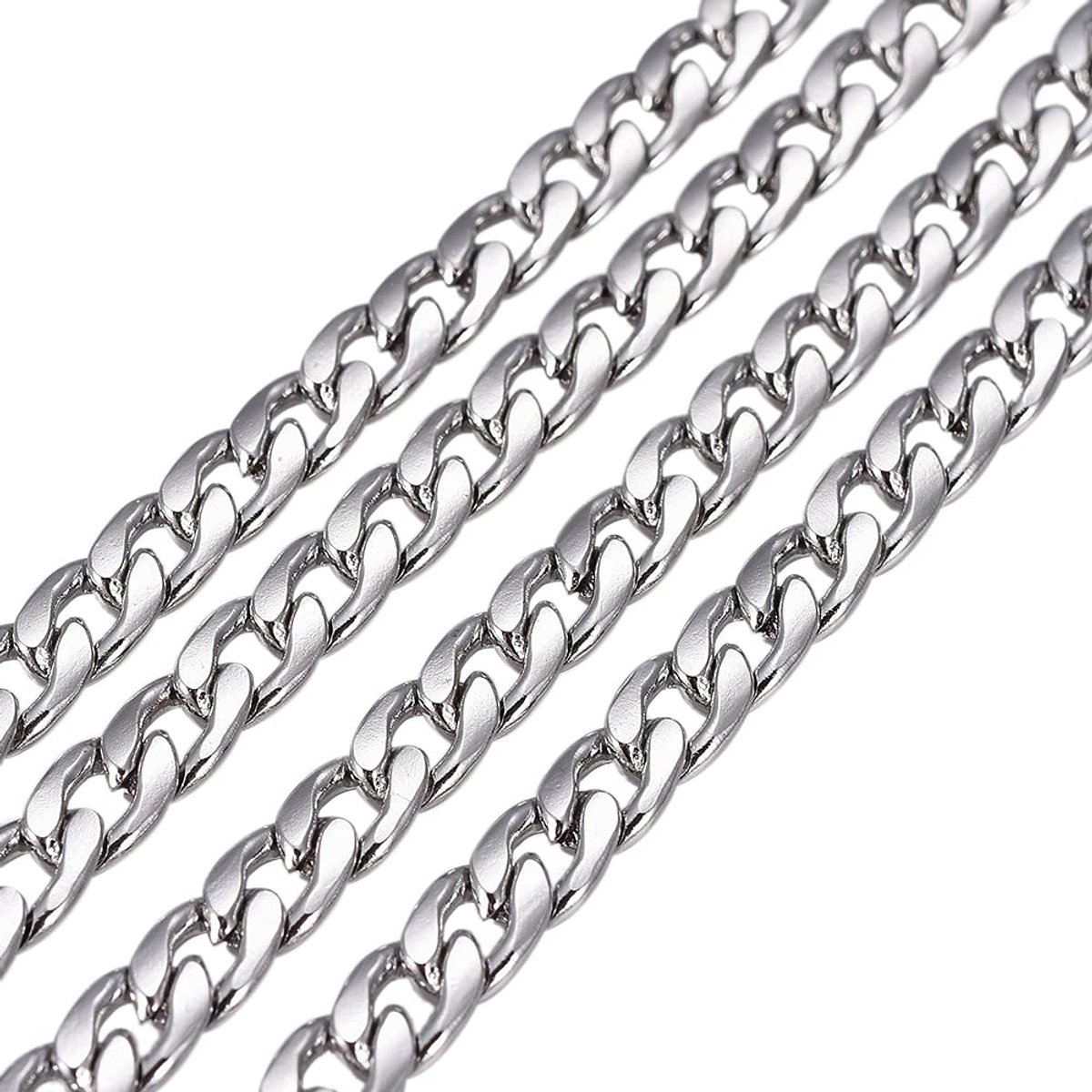 Curb Chains Twisted Cable Chains voor Hanger Ketting Sieraden Maken, 8x5mm, Roestvrij staal