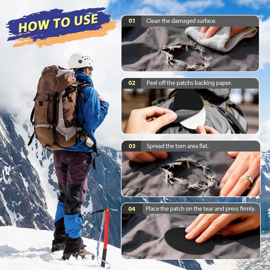 Zelfklevende Nylon Reparatiepleisters voor Jas en Tent — afbeelding 2