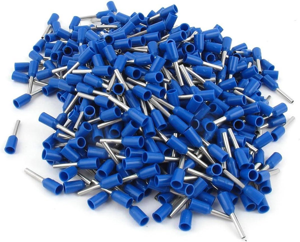 Krimpkous Connectoren - Krimpkousen Krimptules - Bedrading Verbinden - Geïsoleerde Bootlace Ferrule - E7508 20AWG - Blauw