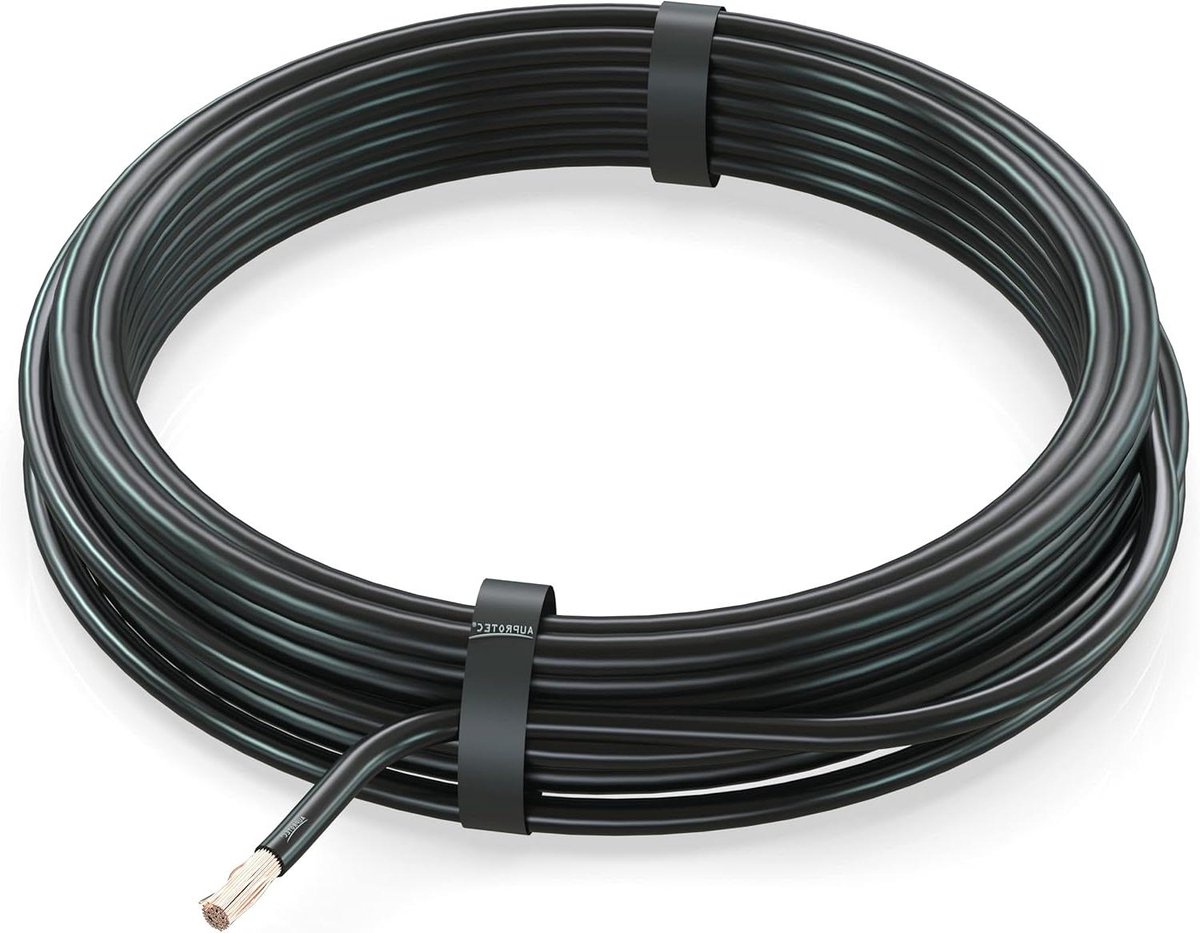 Voertuigkabel FLRY-B - Autokabel Massakabel - Bedrading Installatie - Geringe Manteldikte - 25 mm² 5 meter - Zwart