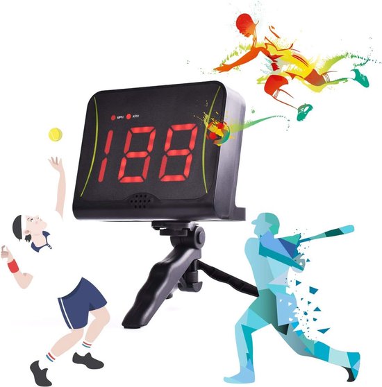 Snelheidsmeter Radar - Balsnelheidsmeter Schietsnelheidsmeter - Sportprestaties Meten - Handsfree Bediening - Tot 199 km/u - Zwart — afbeelding 5