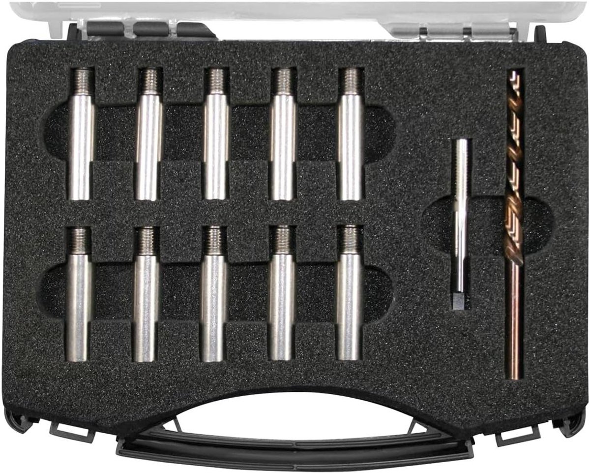 Schroefdraad Reparatie Kit - Binnendraad Herstel - Auto Onderhoud - Voor Remklauwdragers - M10 x 125 - Zilverkleurig