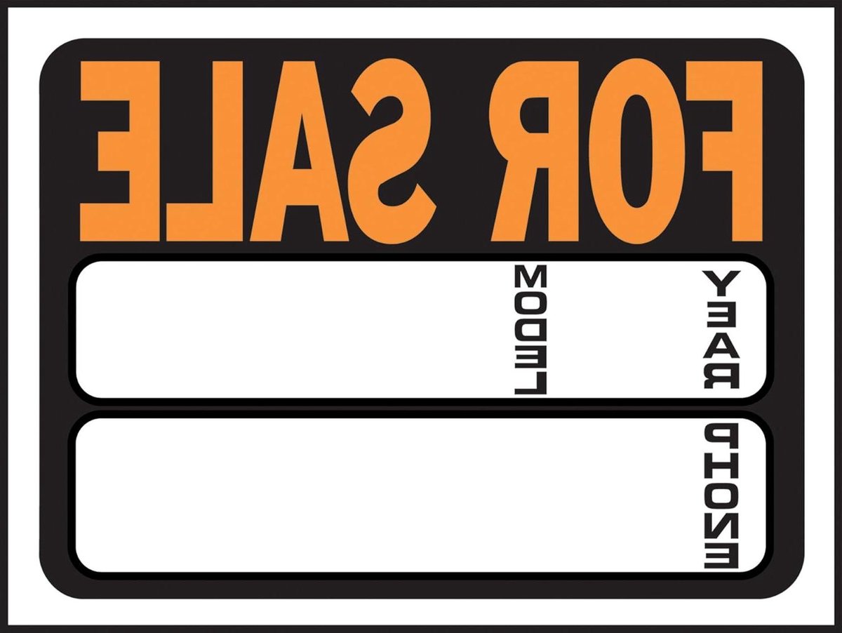 Auto Te Koop Teken - Verkoopbord Auto - Auto Verkopen - Vooraf Bedrukt - 8.5 x 12 inch - Zwart Rood