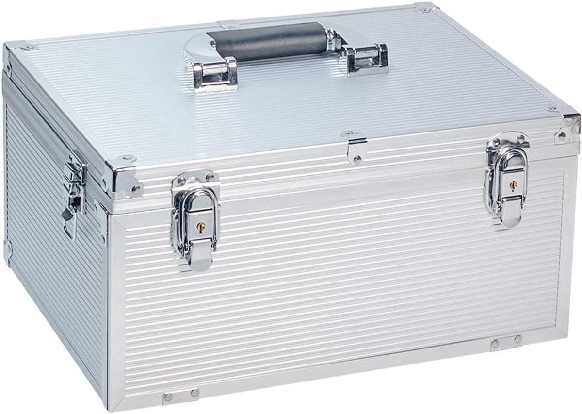 Aluminium Koffer - Verzamelkoffer Leeg - Munten Bewaren - Afsluitbaar Design - 370 x 260 x 200 mm - Aluminium