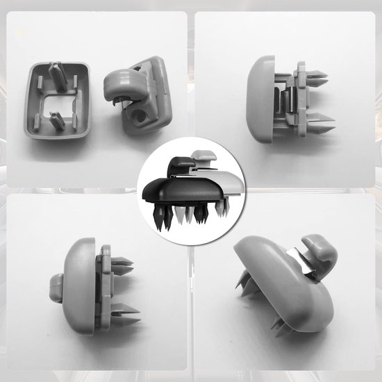 Zonnebrilhouder - Premium Set van 4 Zonneklep Interieur Accessoires Haak Clip Beugel, Ideale Vervanging voor Audi A4 B8 LA5A6Q5Q3 (8U0857562A) — afbeelding 4
