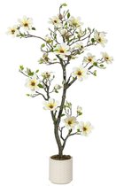 Kunstplant in pot - kunstmagnolia -150 cm Kunst plant - Nep planten voor Binnen en Buiten - Grote Nepplant