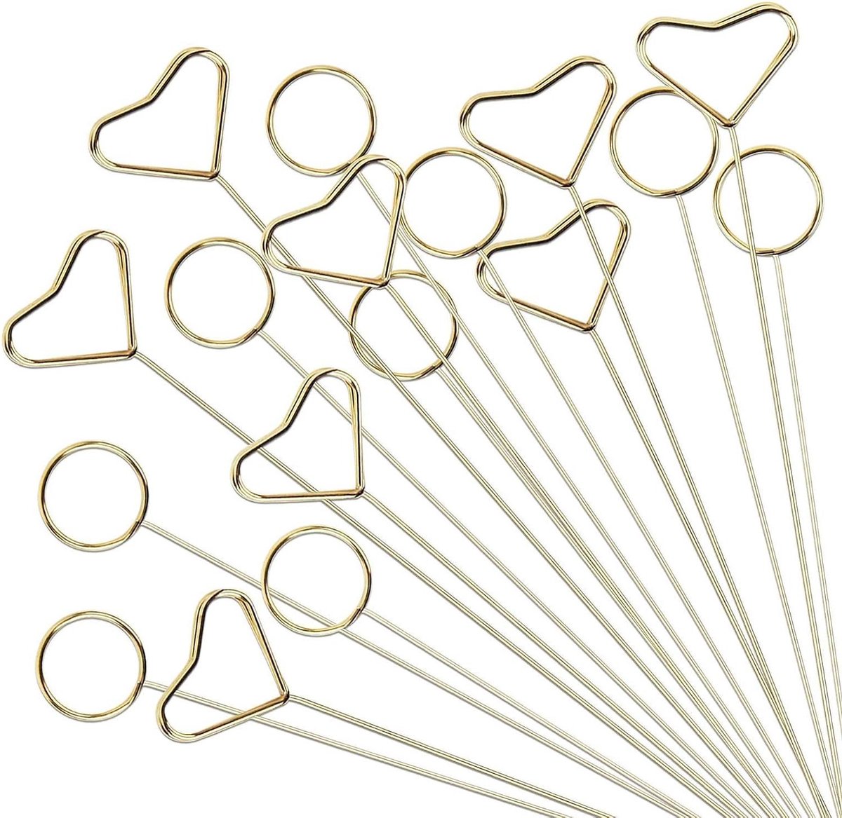 Bloemenkaarthouder Plectrums - Fotohouders Cadeaukaarten - Bloemstukken Decoreren - Metalen Stevige Clips - 29 cm - Goud