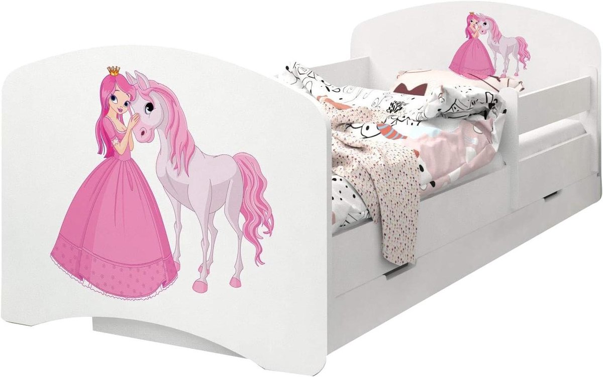 Kinderbed met Lade - Peuterbed Uitvalbeveiliging - Veilig Slapen - Omkeerbare Lade - 190 x 90 cm - Geel