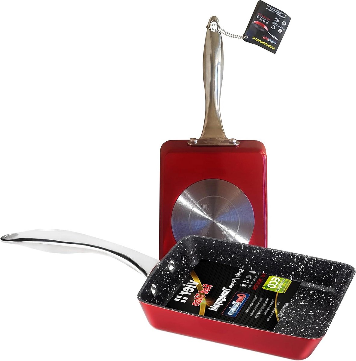 Tamagoyaki Pan - Omelet Pan Vierkant - Japanse Rolletjes Maken - Gesmeed Aluminium - 15 x 18 cm - Zwart