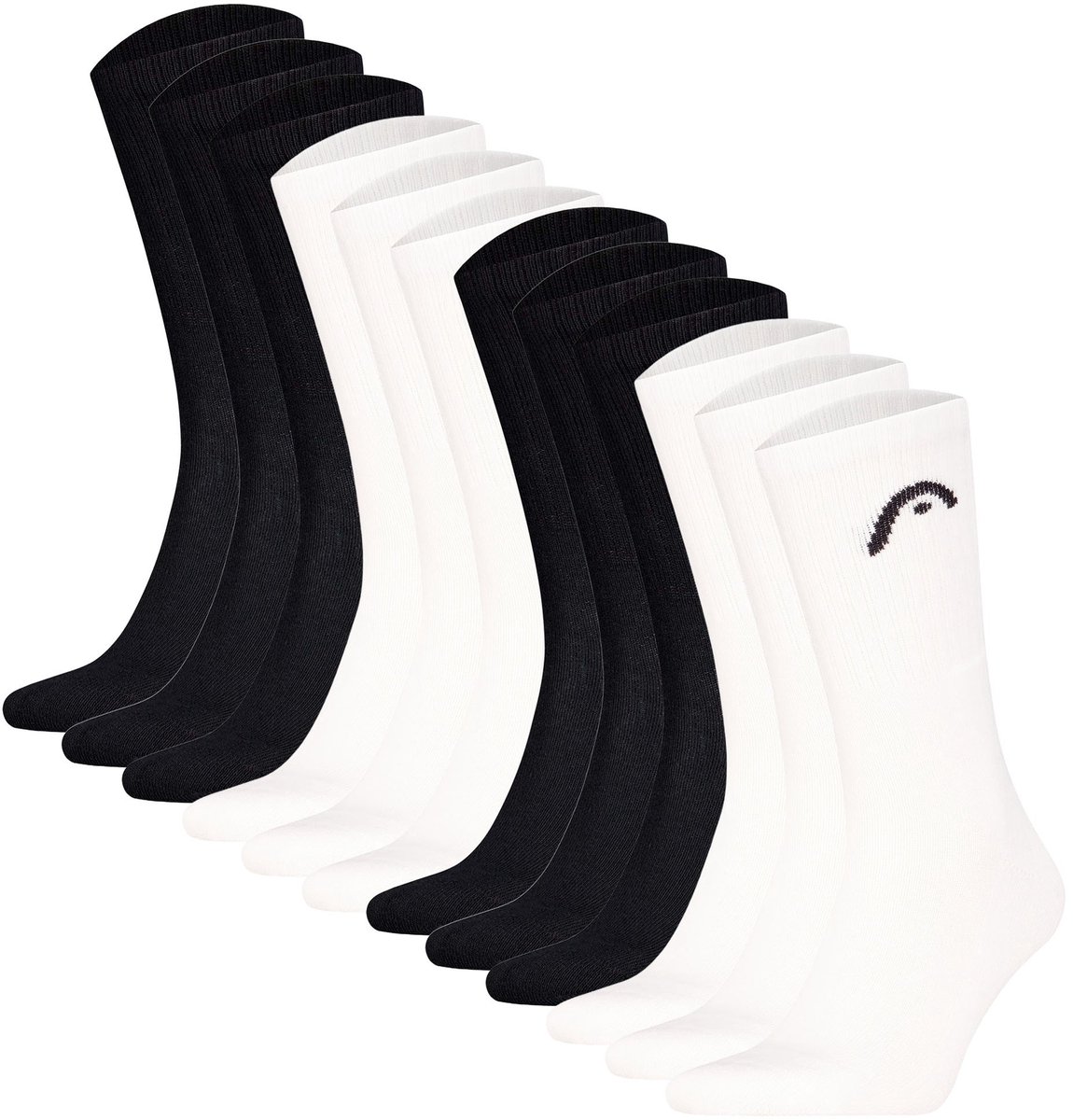 Head Sokken All Sport Training Crew 12P Verpakking van 12 2xzwart/2xwit