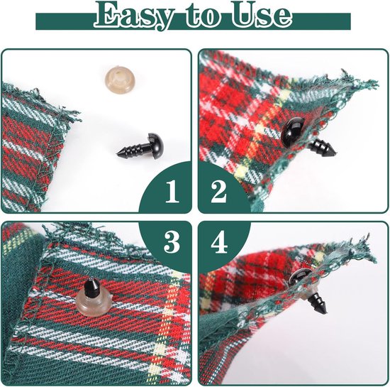 Ogen voor Gehaakte Dieren, 5-12 mm Veiligheidsoogjes met Sluitringen Poppenogen voor Amigurumi Pluche Dier Poppen Knutselen DIY - met Doos — afbeelding 3