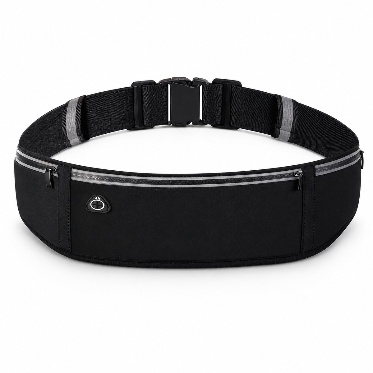 Sport Heupband - Reflecterend - Grote Opbergruimte - One Size - Zwart