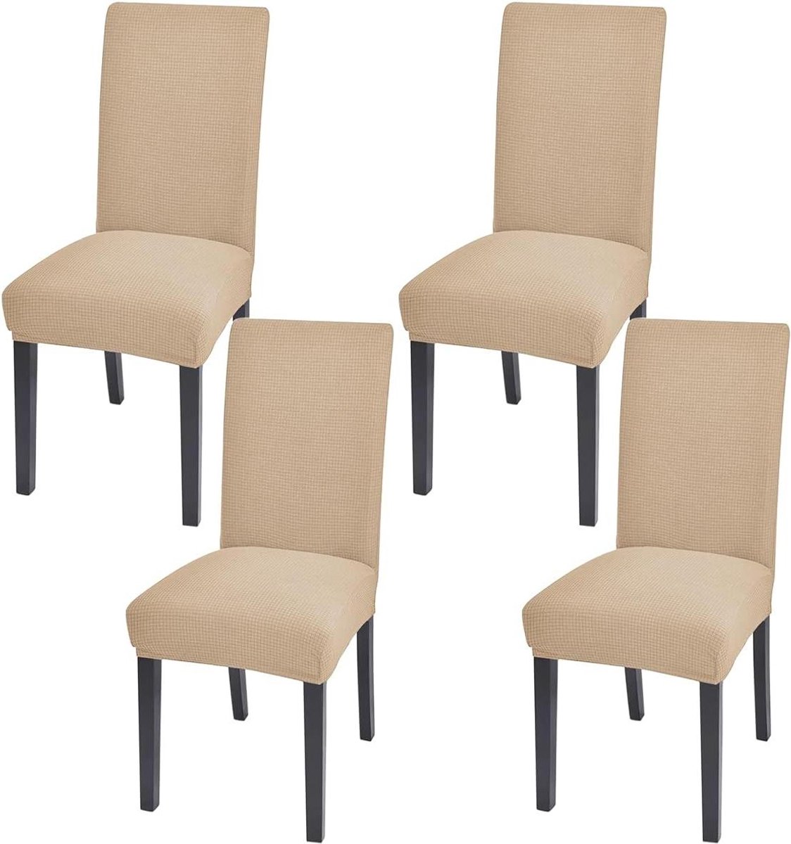 Set van 4 Universele Stoelhoezen voor Eetkamerstoelen - Wasbaar en Duurzaam - Licht Kaki