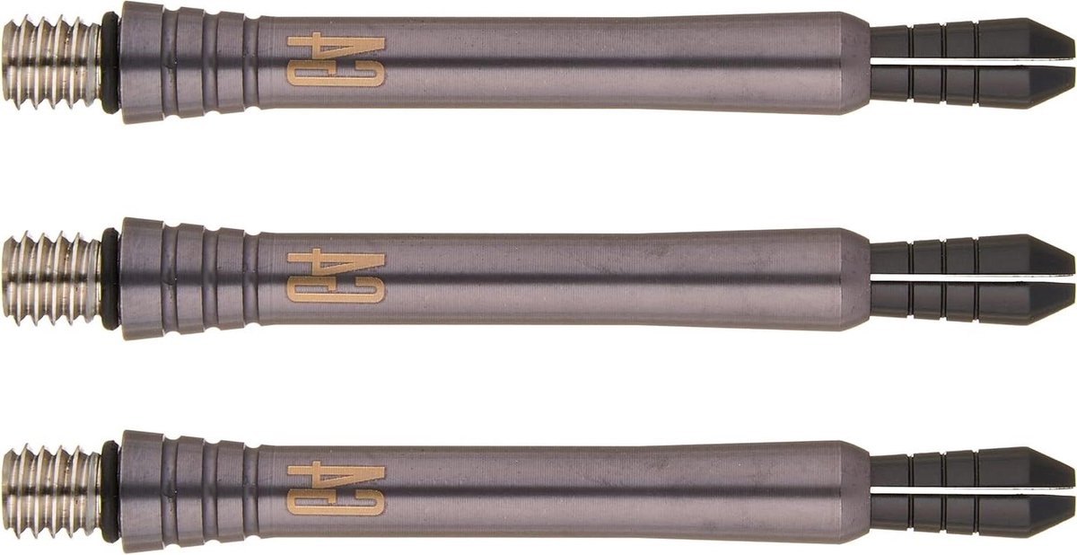 Dartshafts Titanium - Shafts Dartpijlen - Darts Spelen - Met Grip Groeven - 43 mm - Zwart