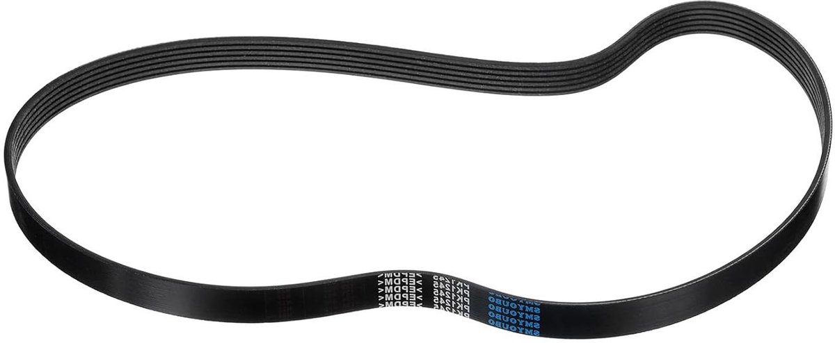 V-snaar - Aandrijfriem Poly V riem - Krachtoverbrenging - EPDM-rubber - 1245 mm x 21 mm - Zwart