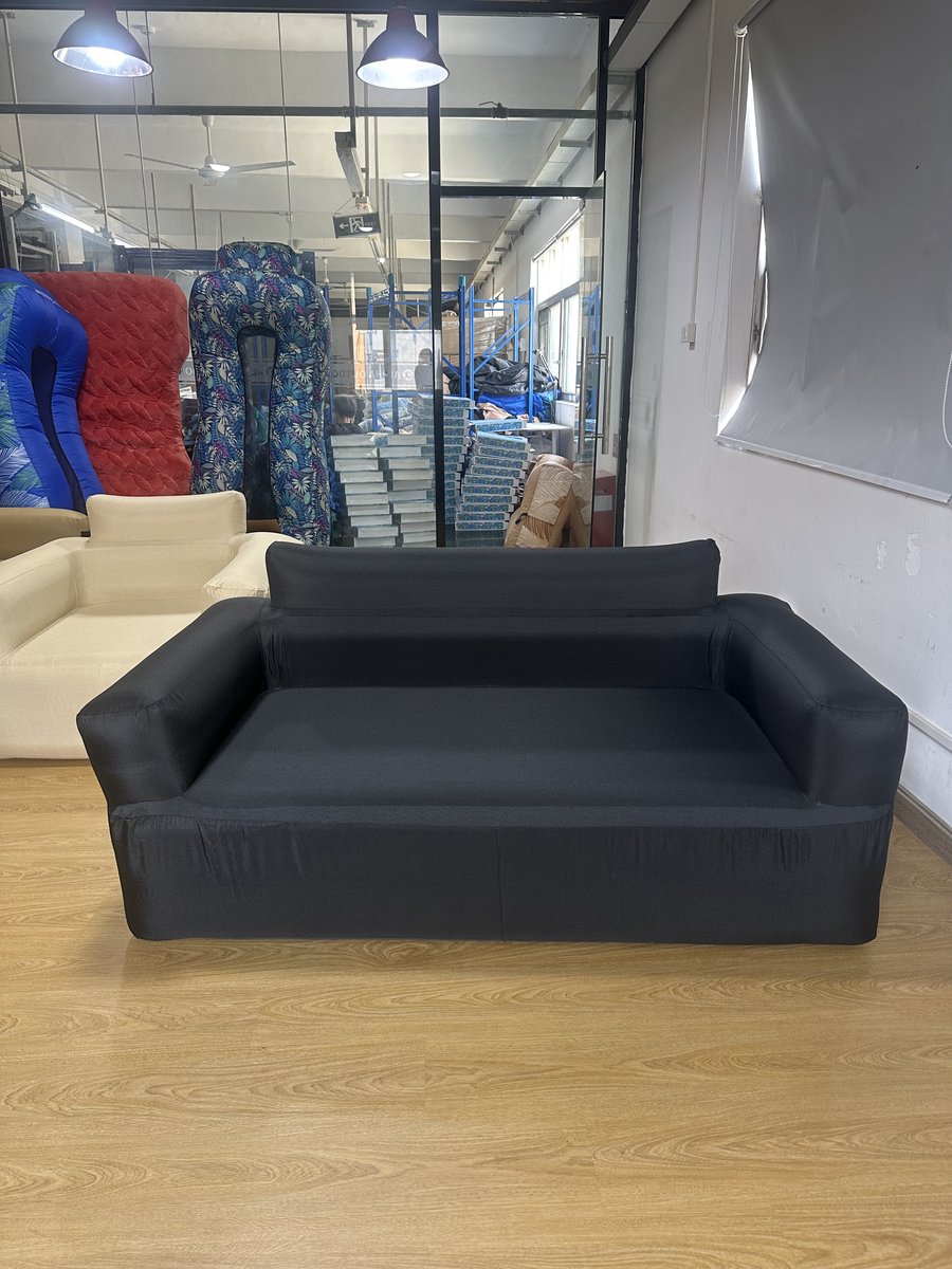 Lekvrije opblaasbare draagbare tweepersoonsbank voor buiten met ingebouwde luchtpomp en waterdichte kationische stoffen hoes geschikt voor kamperen strand feesten en binnengebruik 170*83*80 cm