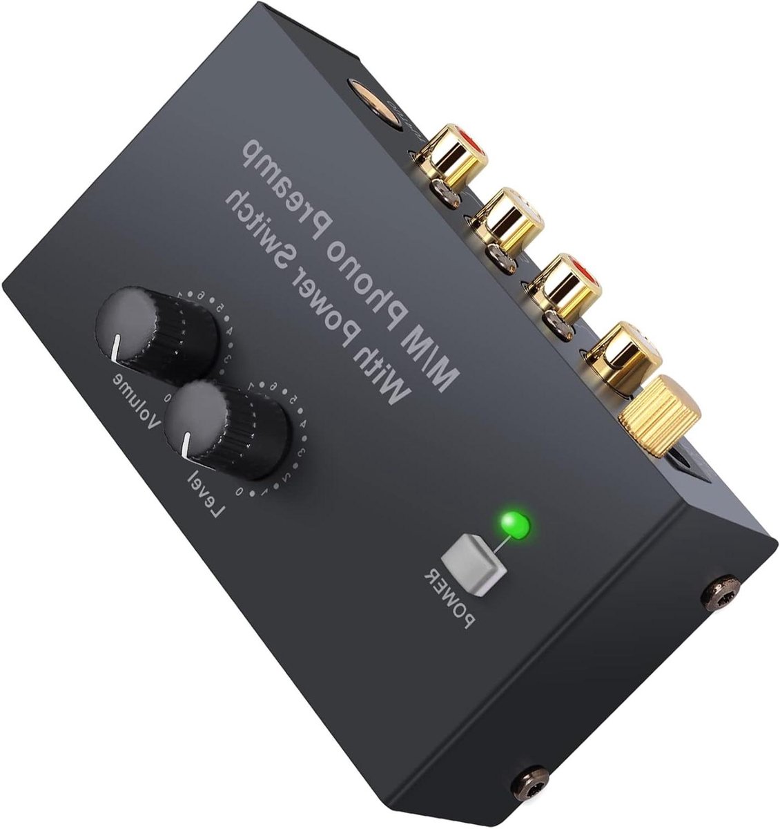Mini Audio Voorversterker - Stereo Mixer - Geluid Verbeteren - Metaal Geluidsarm - 14 x 9.3 x 7.6 cm - Zwart