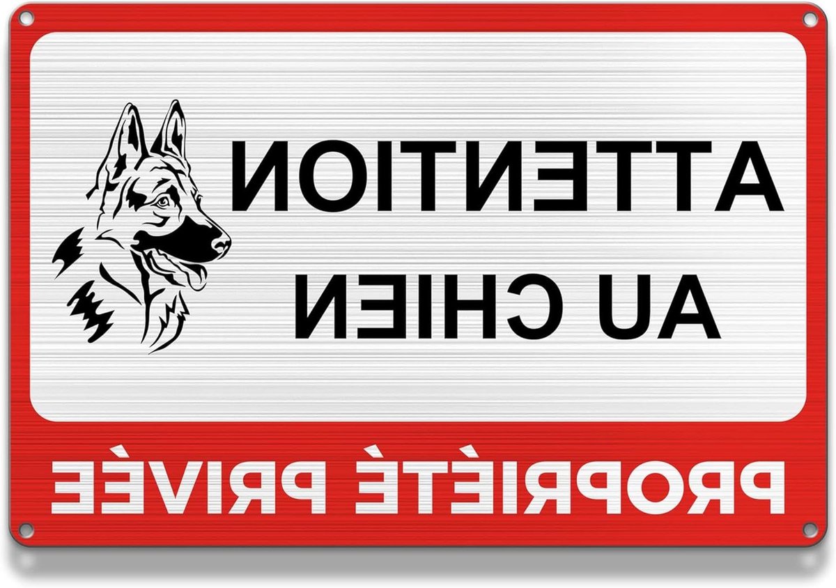 Waarschuwingsstickers Hond - Hondenbord Huis - Huis Beveiligen - Aluminium Plaat - 30x20 cm - Geel Zwart