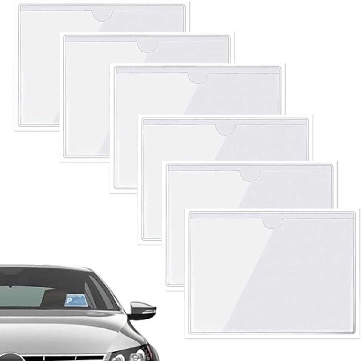 zelfklevend, 6 stuks, waterdicht, transparante voorruit, parkeerkaarthouder voor parkeerkaart, visitekaartje, rijbewijs