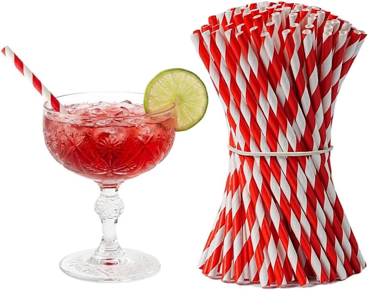 Rietjes, 4,5 x 140 mm, klassiek retro-design, composteerbaar, voor cocktailbar, tuinfeest en feesten