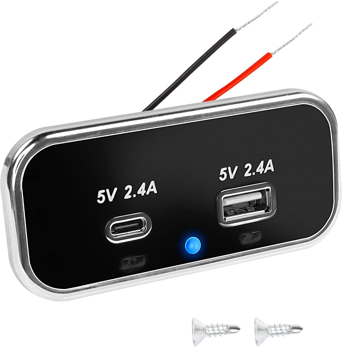 12V USB Wandpaneel met Type C en USB A Dubbele Poort Autolader voor Auto's, Boten en RV's