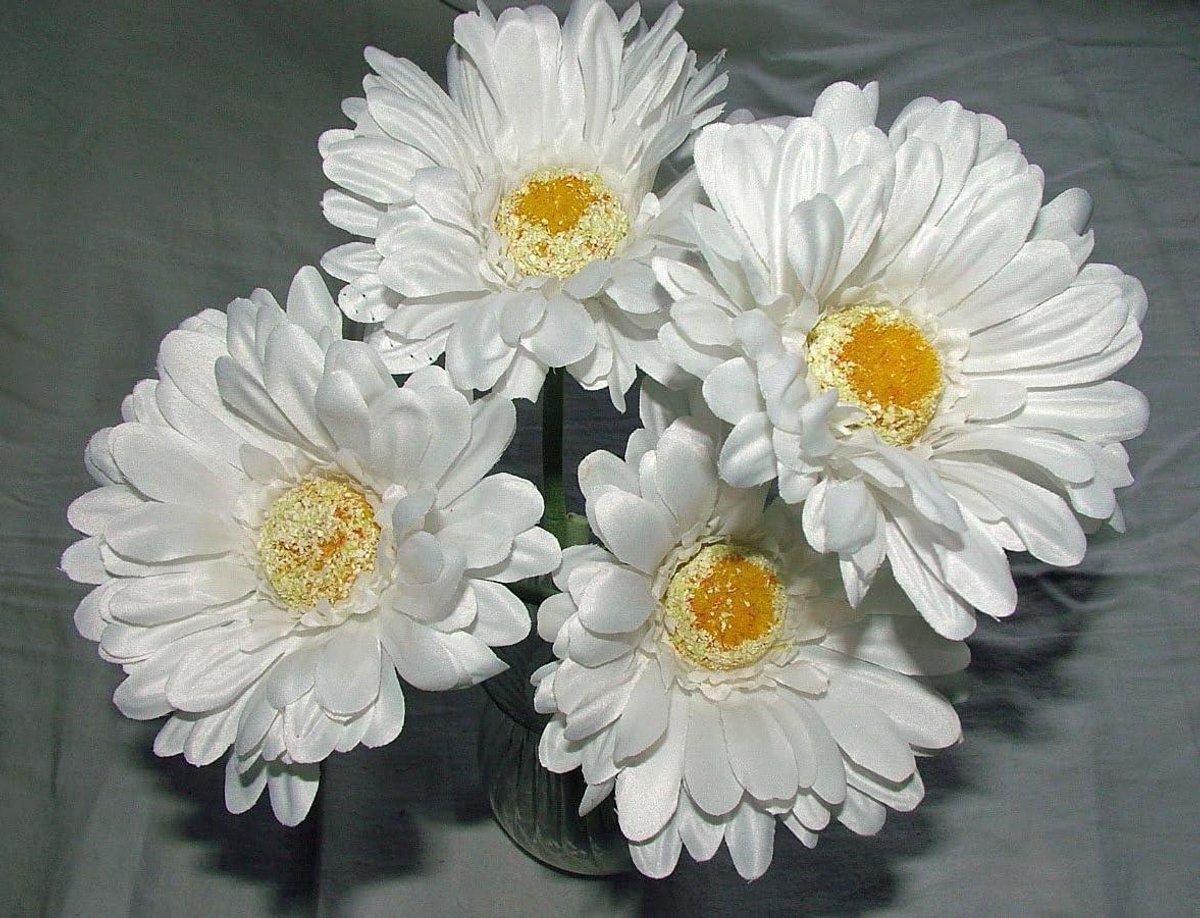 Kunstmatige Gerbera - Nepbloemen - Huis Decoratie - Big Bloom - 12 Stuks - Wit