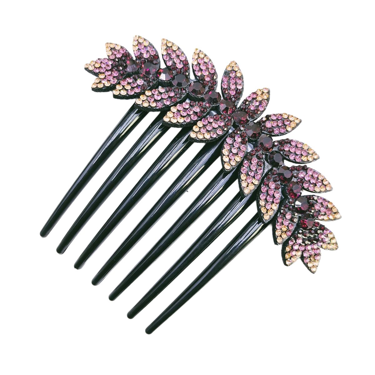 Haarkam voor dames met strass kristallen en bloemen, haarsieraad, bruids haaraccessoire, zijkam, Franse kam, bruids haarsieraad, zijde haarkam, communie feestelijk haaraccessoire, rode