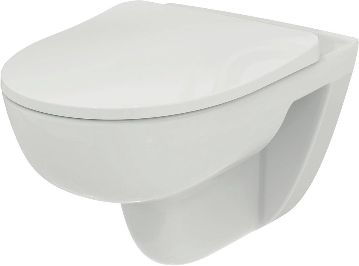 Toiletpakket - Wandtoilet - Badkamer Inrichting - Spoelrandloos Ontwerp - 545 cm Diep - Wit