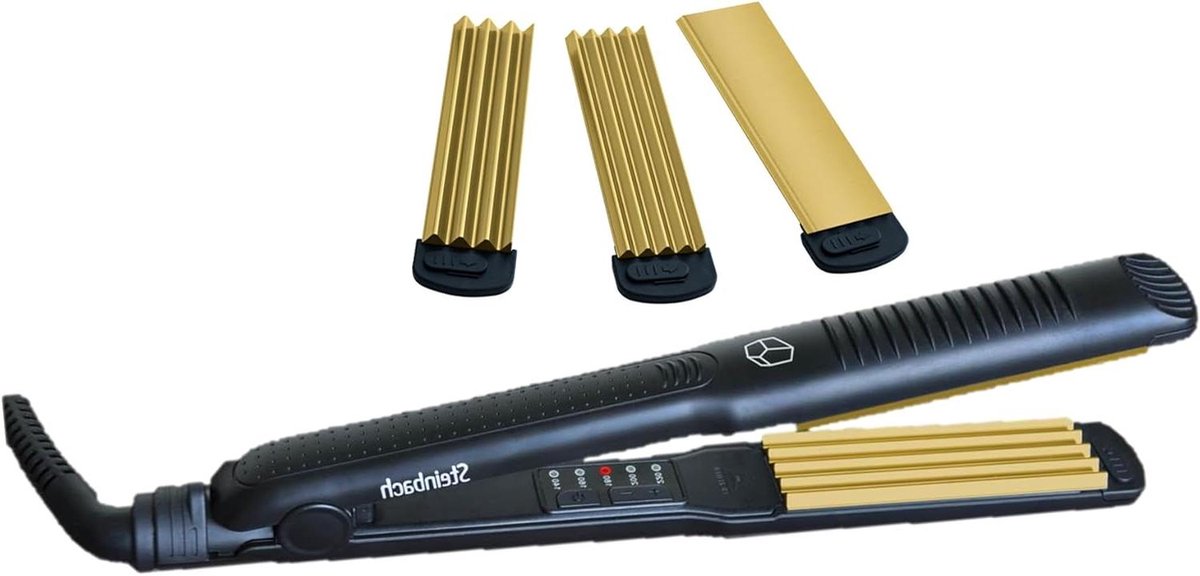 Haarstyler - Plank & Krimper - Dagelijks Haar - 3 Wisselbare Platen - 6 x 11 x 33 cm - Zwart