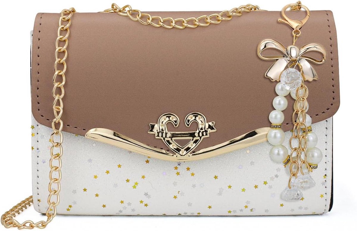 Schoudertas Dames - Crossbody Tas - Avondje Uit - Grote Pailletten - 20.5 x 14 cm - Zwart