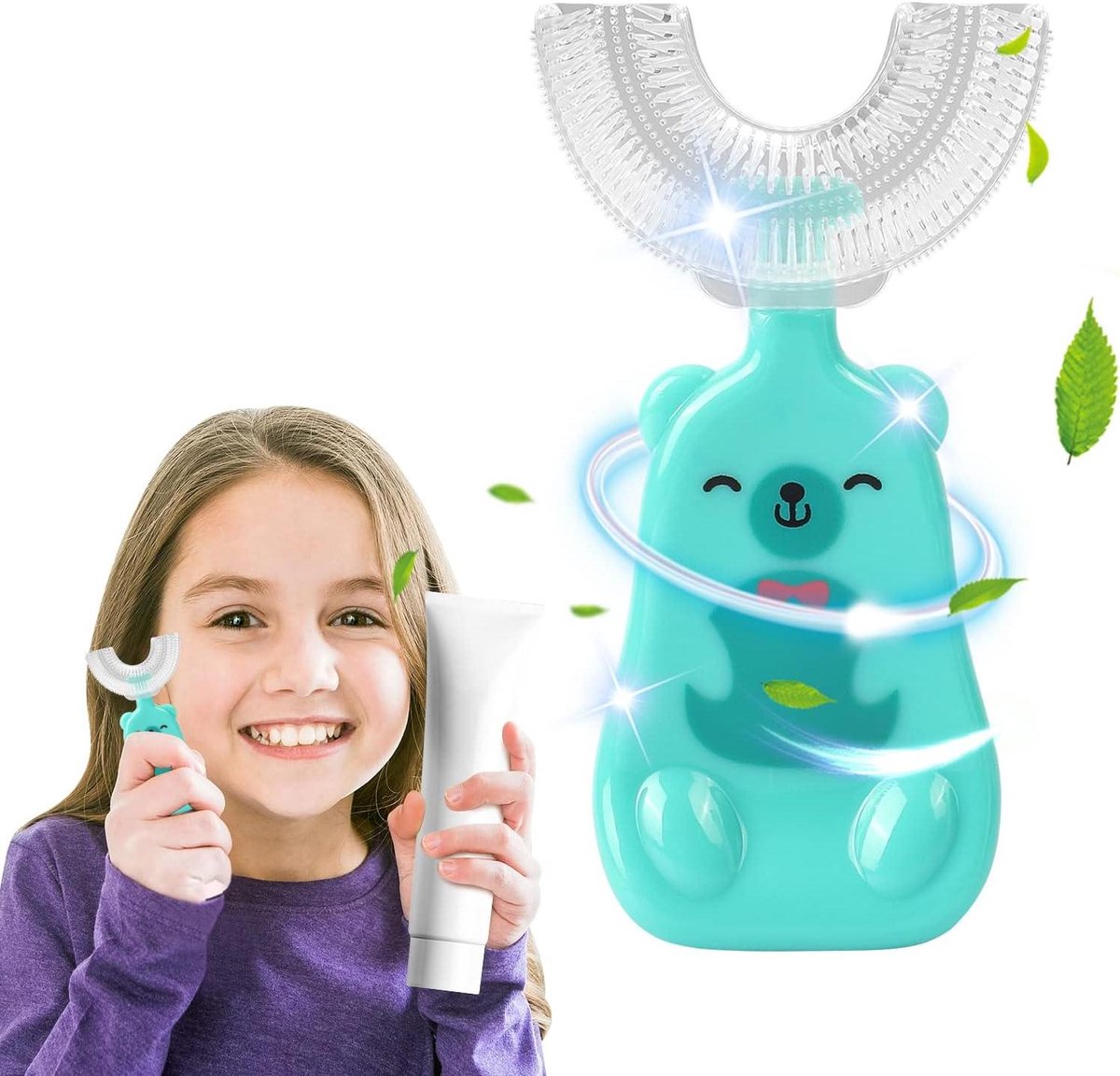 Kinder Tandenborstel - U Vorm - Mondverzorging - 360 Graden Reiniging - 2-6 Jaar - Blauw