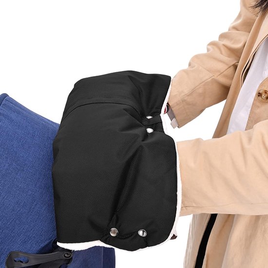 Kinderwagen Handmof - Kinderwagenhandschoenen Baby - Baby Vervoeren - Waterdicht Winddicht - Universele Maat - Zwart — afbeelding 4