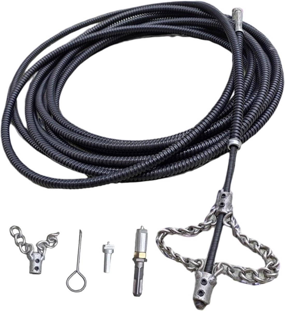 Afvoer Ontstopper - Rioolreiniger - Verstopping Verhelpen - Boor Bevestiging - 3 Meter - Metaal