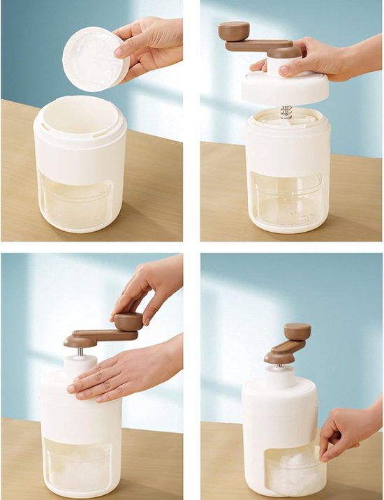 Handmatige Ijsblokjesmachine - Premium draagbare schepijsapparaat - Draagbare handcrank crusher voor thuisgebruik - 1 Stuk — afbeelding 4
