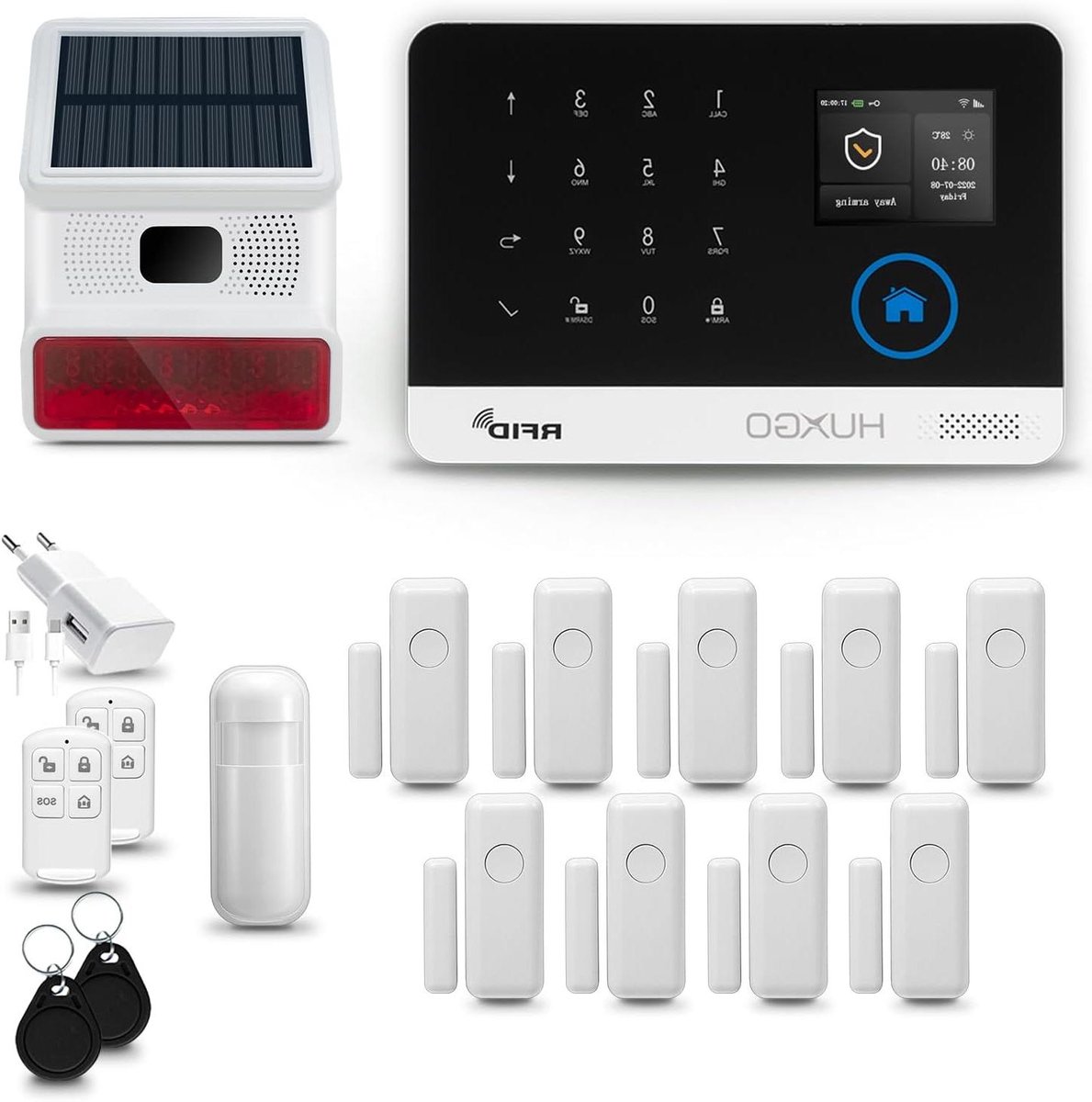 Draadloos Alarmsysteem - Huis Beveiliging - Woning Beveiligen - Dubbele Module Connectiviteit - 1+9 Sensoren - Wit
