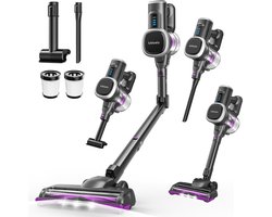 Lubluelu P5 Flexibel en opvouwbaar Draadloze Steelstofzuiger 50Kpa- 5 in 1 Handstofzuiger - Zelfstaand Design - 50 Min Gebruikstijd - Verwijderbare Batterij- Anti-klit Borstel - HEPA-filter - LED-koplampen