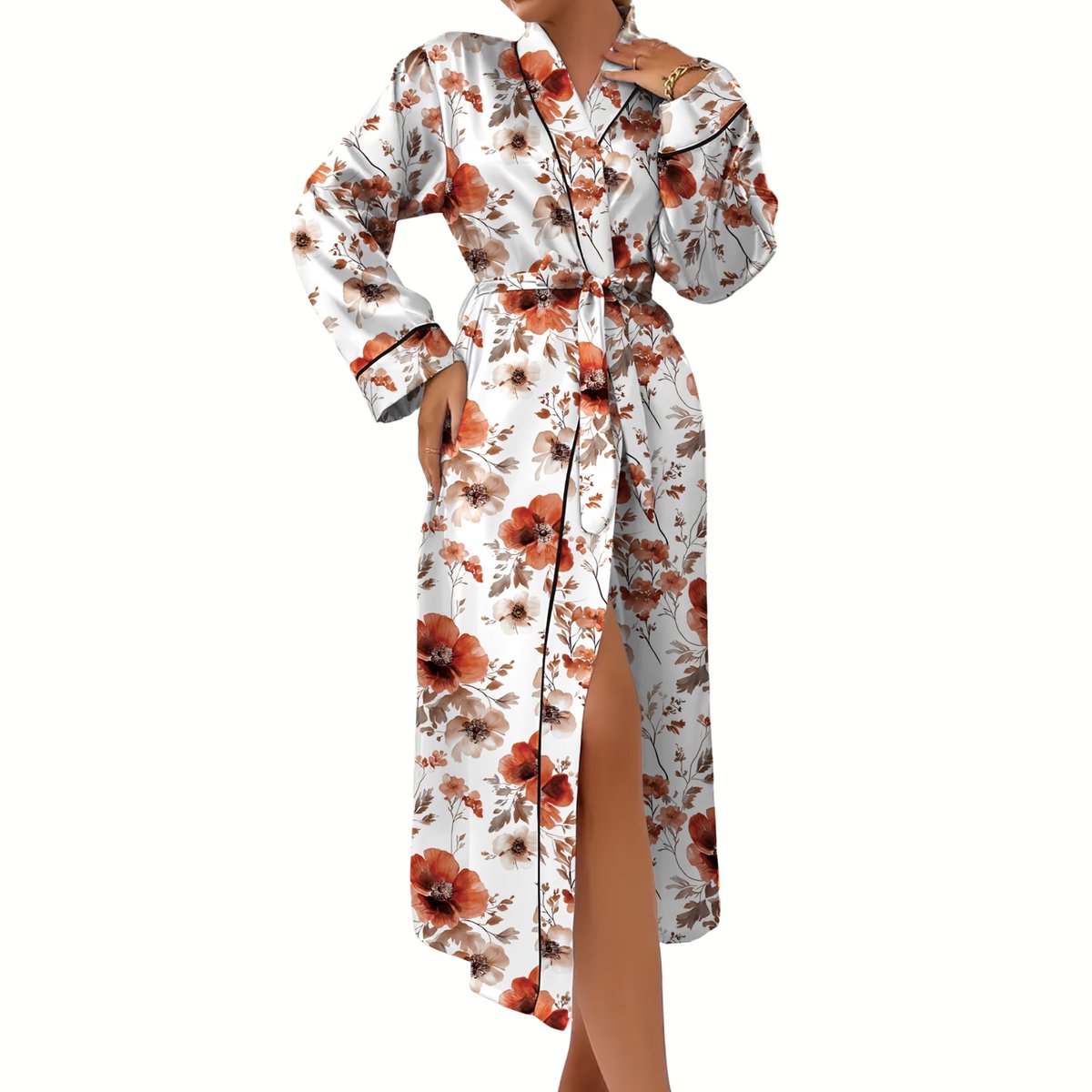Currero Satijnen Badjas Dames - Kimono - Kamerjas - Satijn - Ochtendjas - Duster - Pyjama - Veelkleurig 2 Gemengde kleur