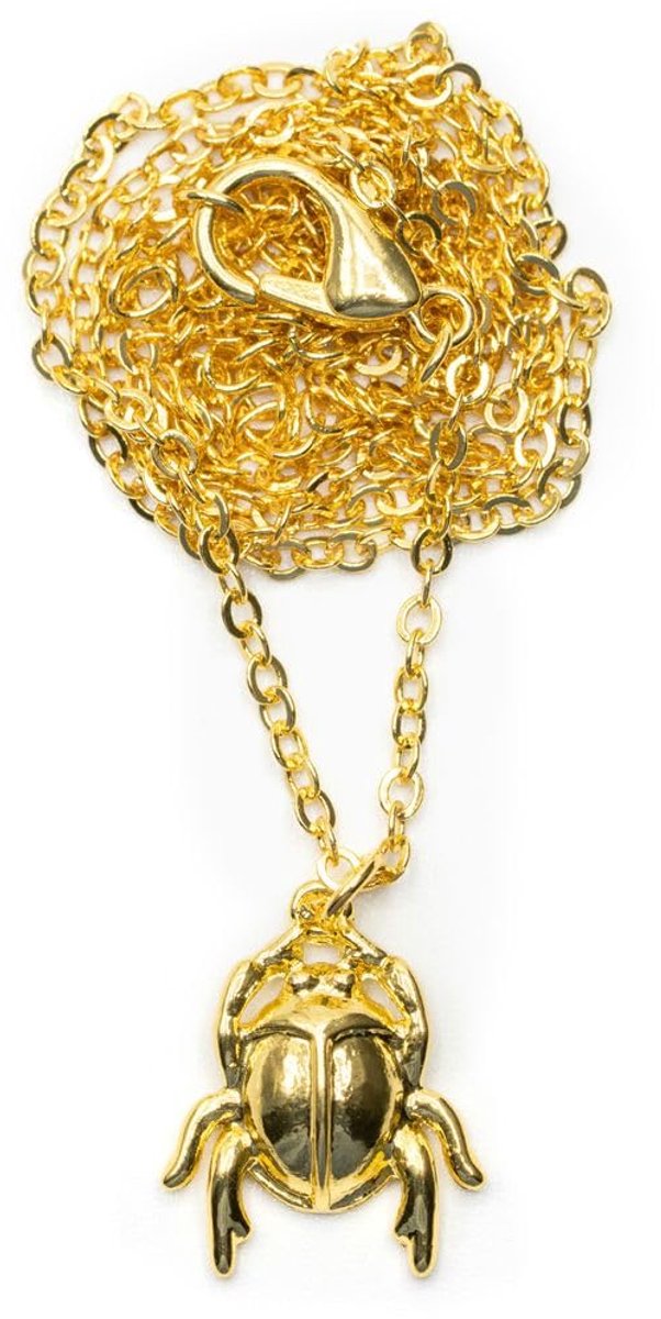 Miniblings Skarabäus ketting 50cm hanger halsketting mestkever pil schroevendraaier goud - originele modesieraden - schakelketting verguld, 16 mm, metaal