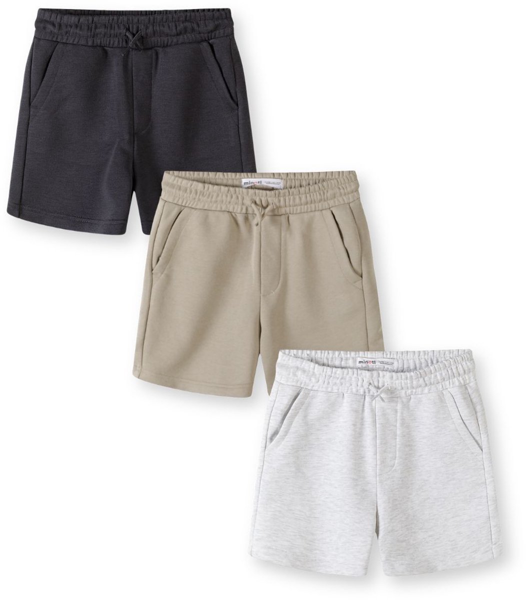 Minoti korte broek jongens 3-pack - katoen - grijs - zijzakken