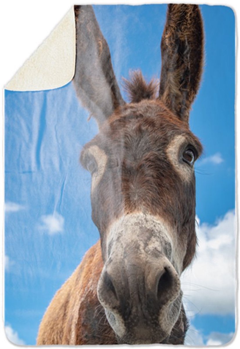 Fleecedeken Ezel, Materiaal: Sherpa, Polyester Afmetingen: 147x97cm